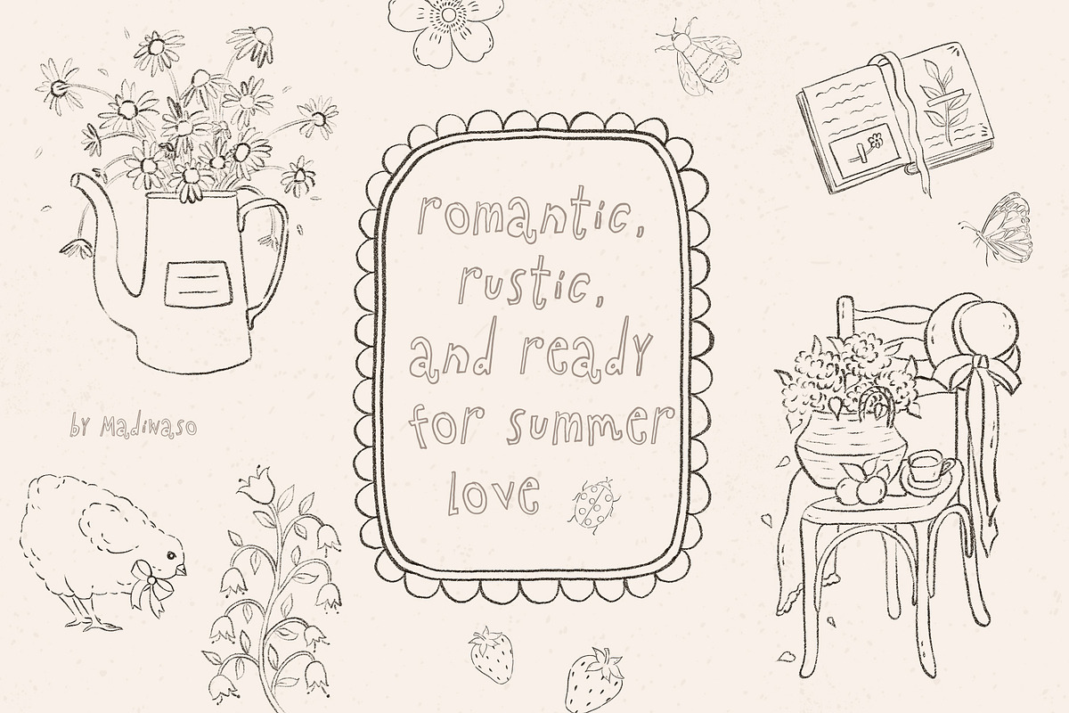 Cottagecore - handdrawn line art set, a Decorative Illustration by Madiwaso (Photo 6 of 9)