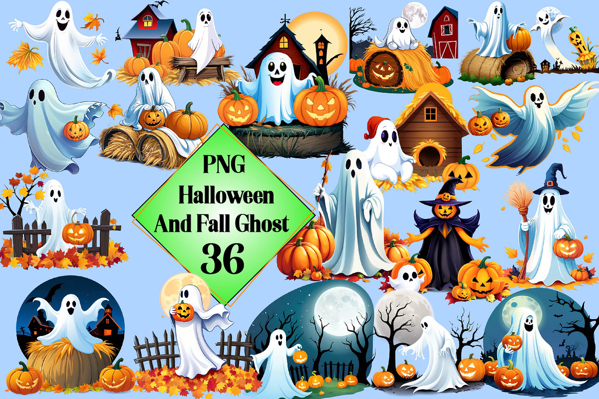 Halloween & Fall Ghost Clipart, an Illustration by Wow Magic (Photo 4 of 5)
