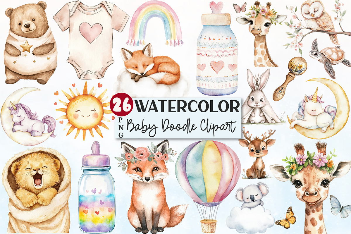 Boho Baby Doodles Sublimation Clipar, a Seasonal Illustration by Rose Art