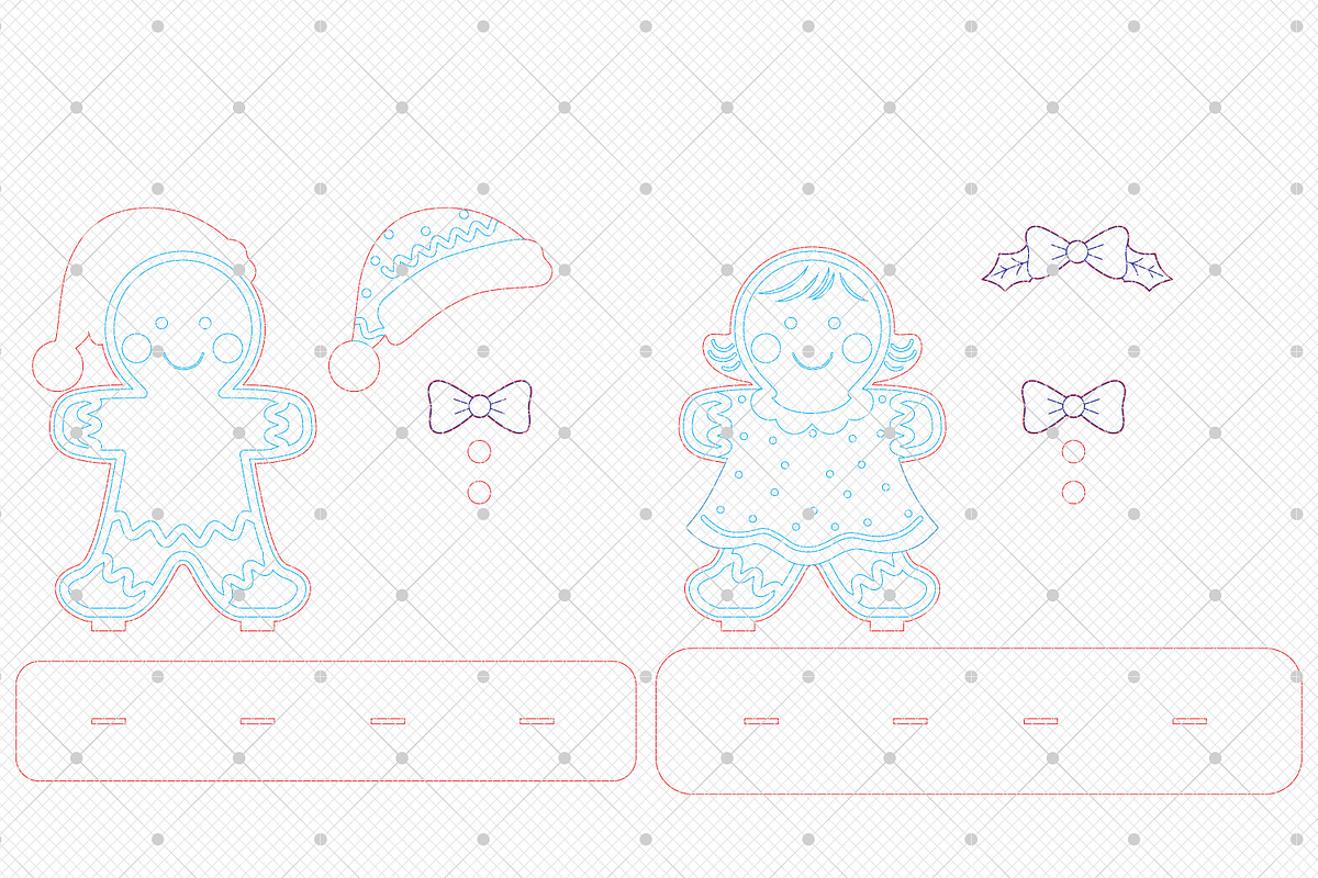 Gingerbread Couple Laser Cut SVG, a Pattern Graphic by taramija (Photo 2 of 3)