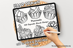 100 Cupcake Procreate Stamps