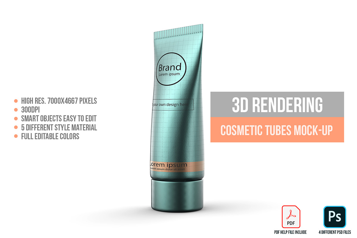 3D Rendering Cosmetic Tubes Mock-up, a Packaging Mockup by graystudio (Photo 15 of 50)