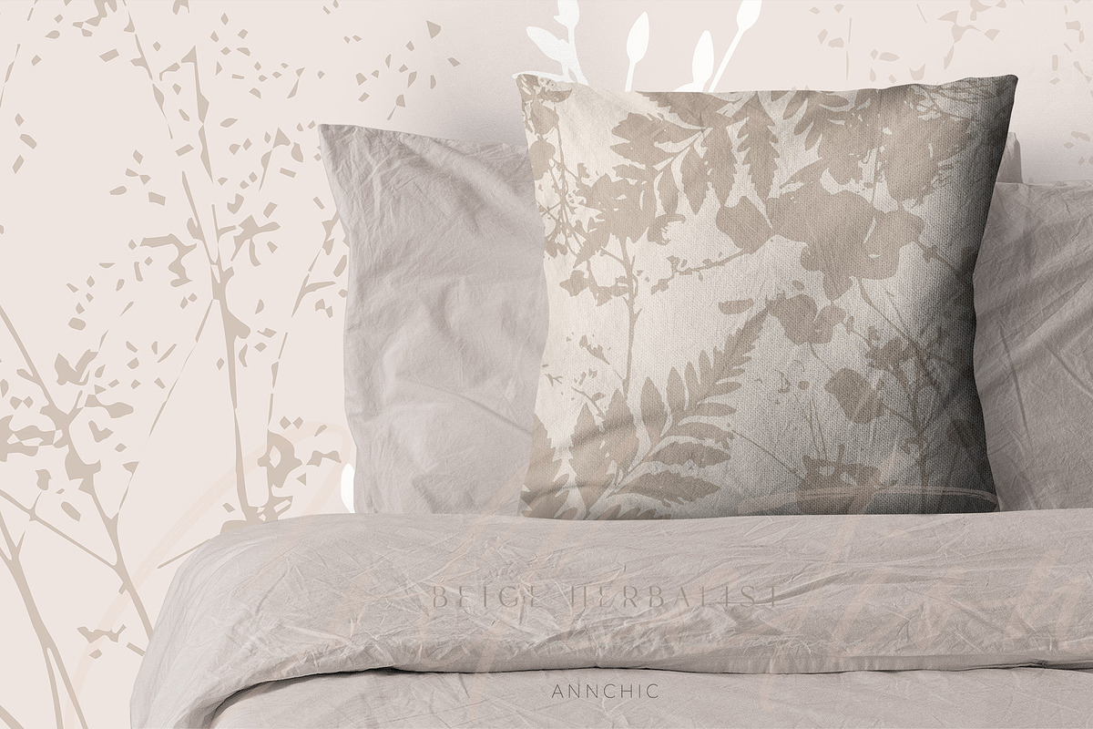 Beige botanical pattern collection, a Pattern Graphic by Anna Sokol (Photo 12 of 16)