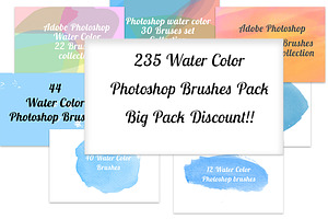 235 Water Color Brushes Big Pack