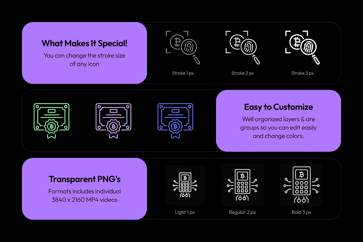 Animated Crypto Icon Art Set, an Outline Icon by Prosymbols (Photo 3 of 4)