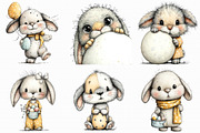 Cute Easter Bunny Clipart, an Illustration by Libby Wishes (Thumbnail 3 of 9)