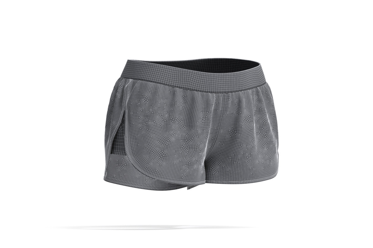 Blue Women Sport Shorts 3D Model, an Object 3D Model by rebrandy (Photo 7 of 9)