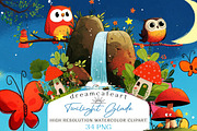 Twilight Glade Clipart, an Illustration by DreamCafeArt (Thumbnail 1 of 7)