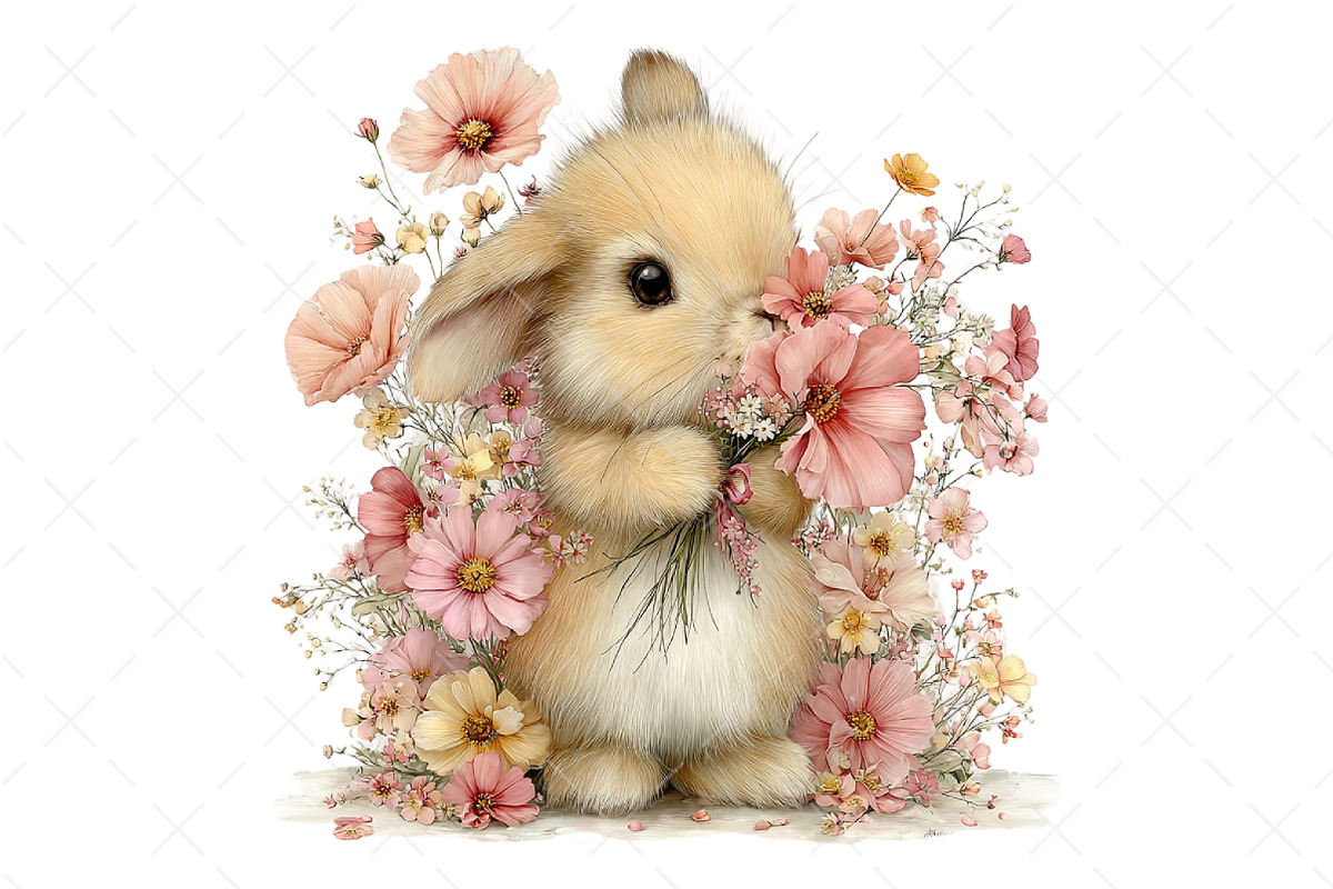 Whimsical Summer Bunny Clipart, an Illustration by Craft Nest (Photo 12 of 12)