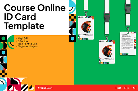 Language Course Id Card, a Card Template by Esensifiksi.studio