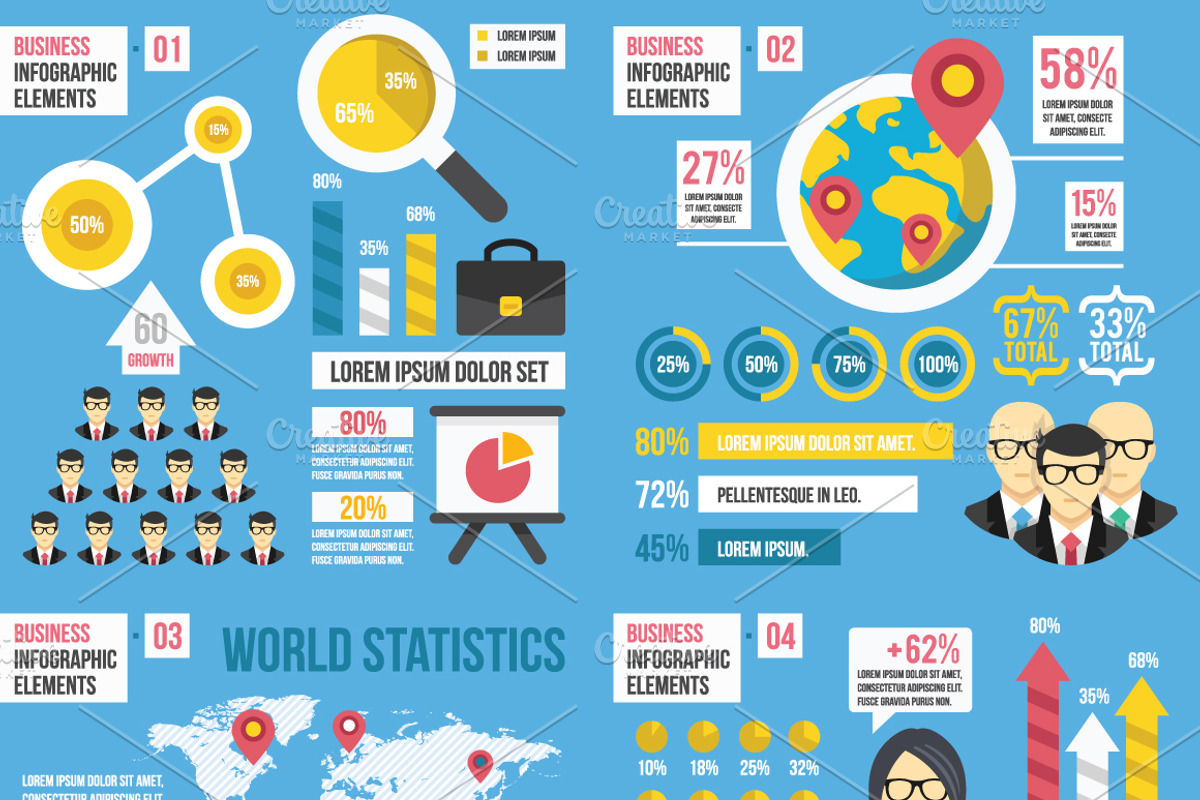 Infographics Elements Sets. 12 in 1. preview 3