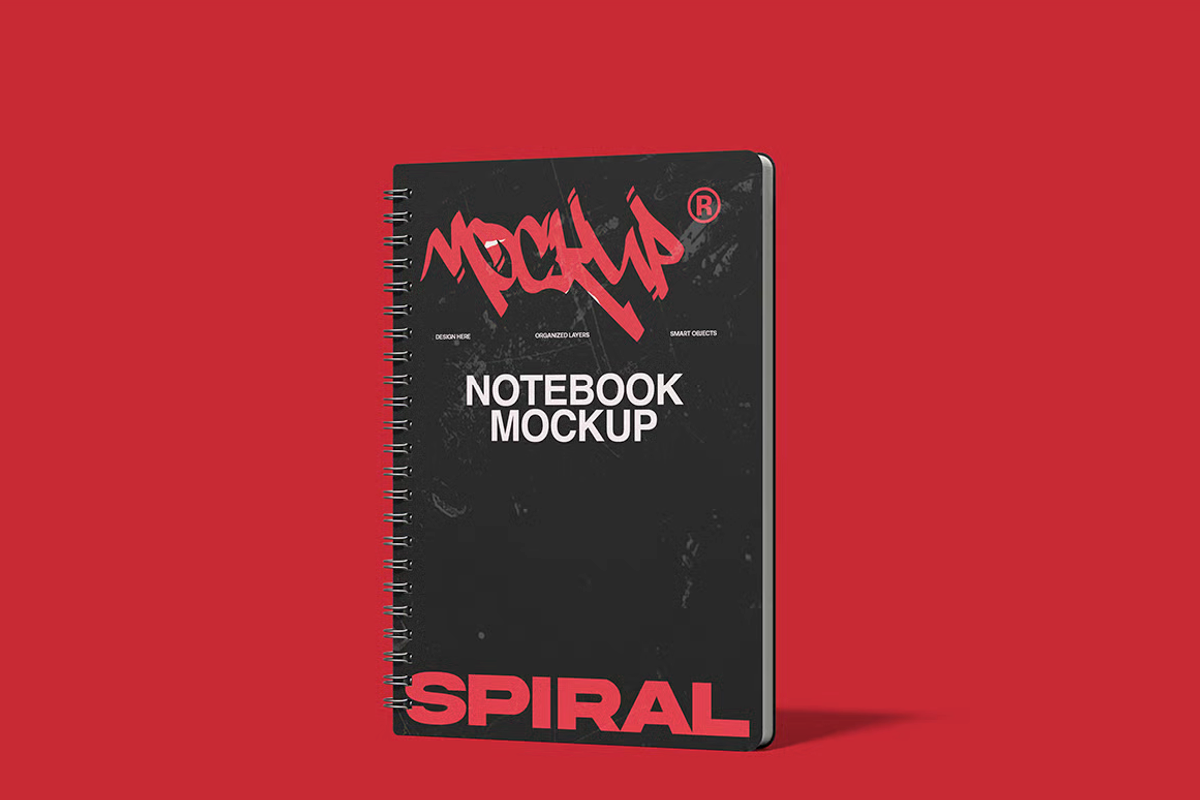 Spiral Notebook Mockup, a Books & Magazine Mockup by graphicsauce (Photo 1 of 3)