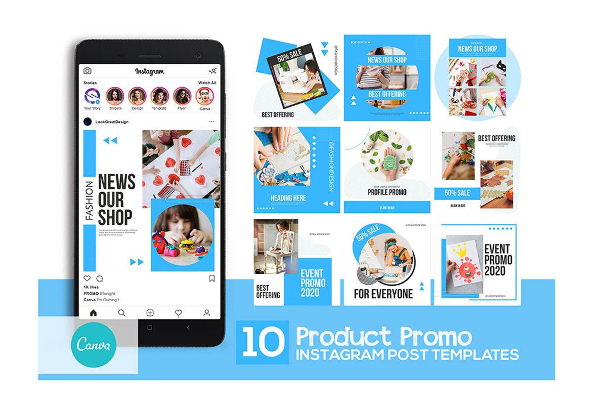 Instagram Post Template For Canva, a Social Media Template by DreamColor (Photo 1 of 5)