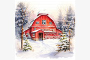 Winter Barn, a Background Graphic by Vasmila (Thumbnail 4 of 4)