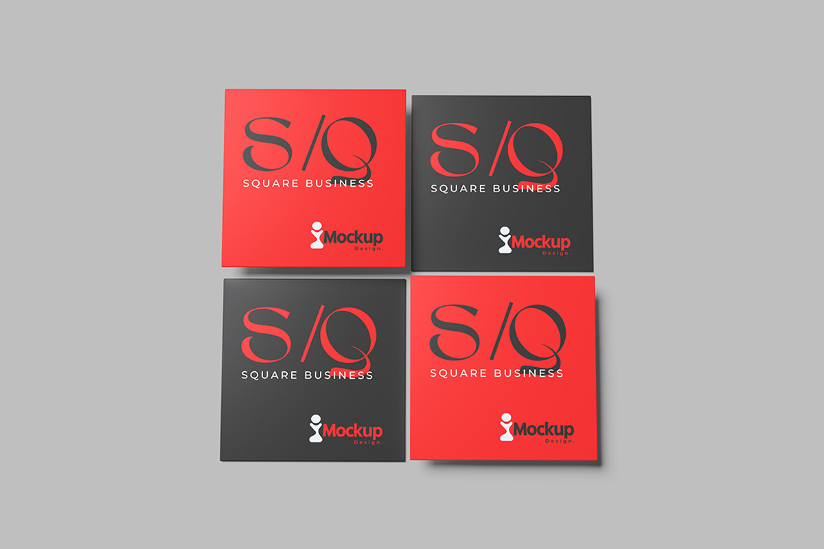 Square Business Card Mockup, a Print Template by seramoe (Photo 4 of 5)