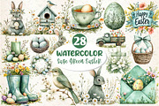 Sage Green Easter Clipart, an Illustration by Dream Creation (Thumbnail 1 of 6)