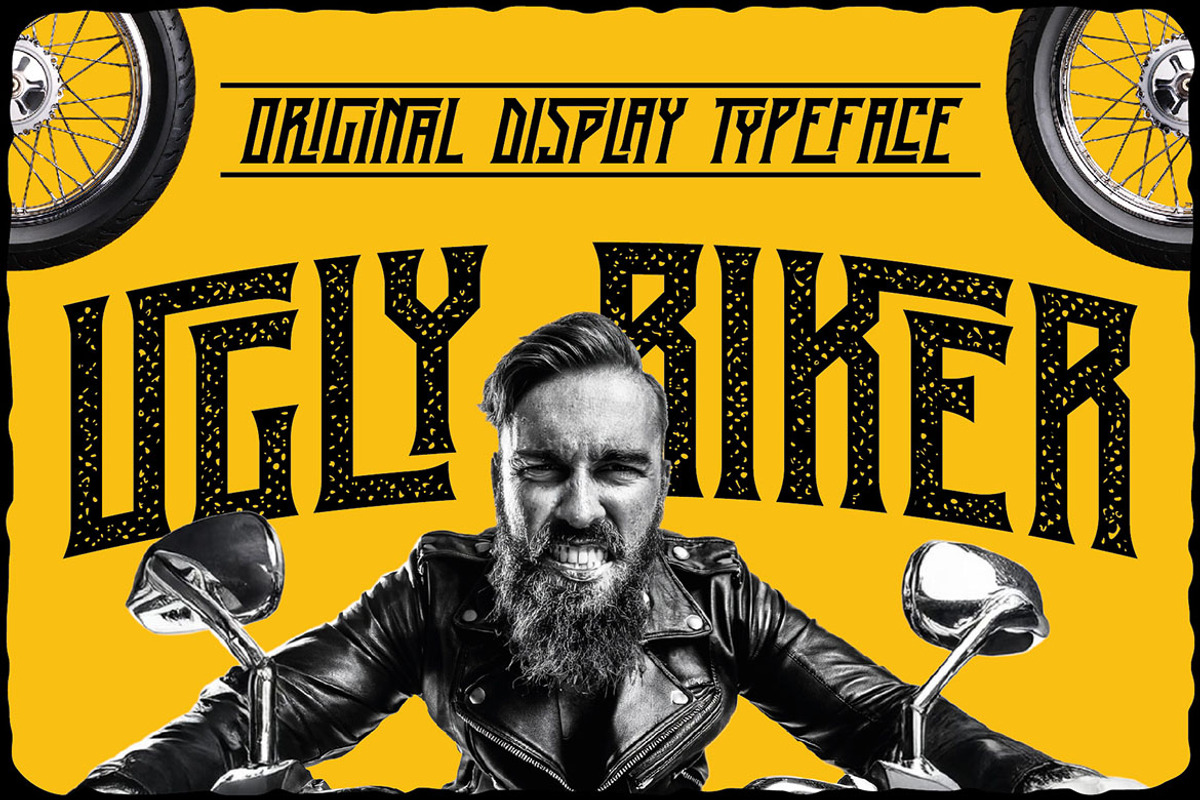 Ugly Biker - Condensed Retro Font, a Serif Font by JumboDesign (Photo 1 of 6)