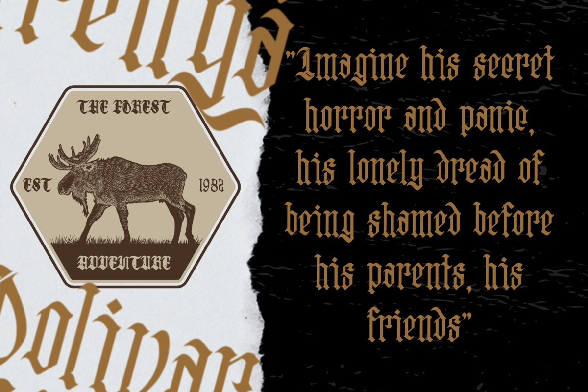 Oolivar Strenya - Gothic Blackletter, a Font by Dhabee (Photo 7 of 15)