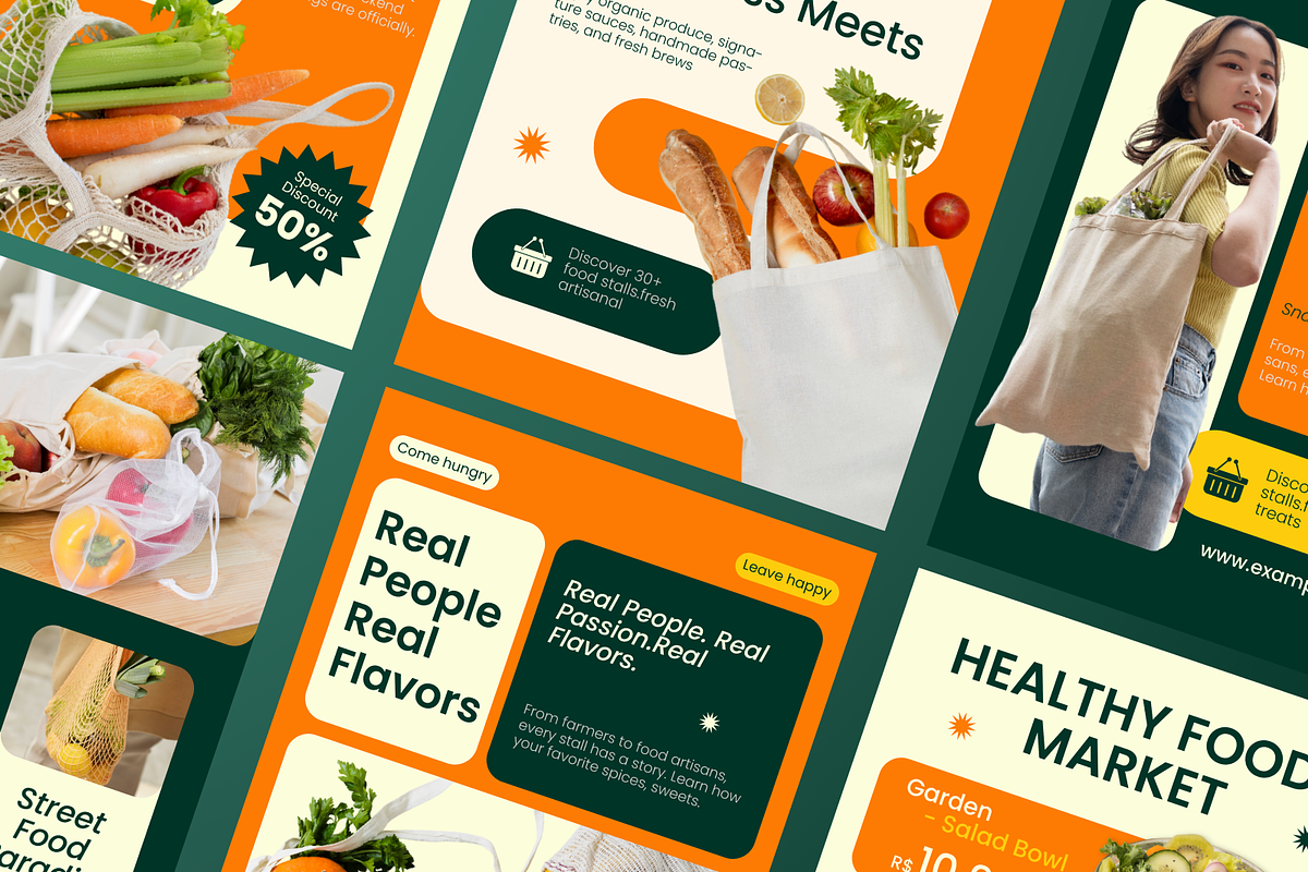 Food Market Instagram Post, a Social Media Template by Annora Studio (Photo 2 of 6)
