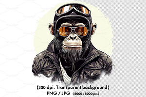 Cool Chimpanzee Wearing Sunglasses.