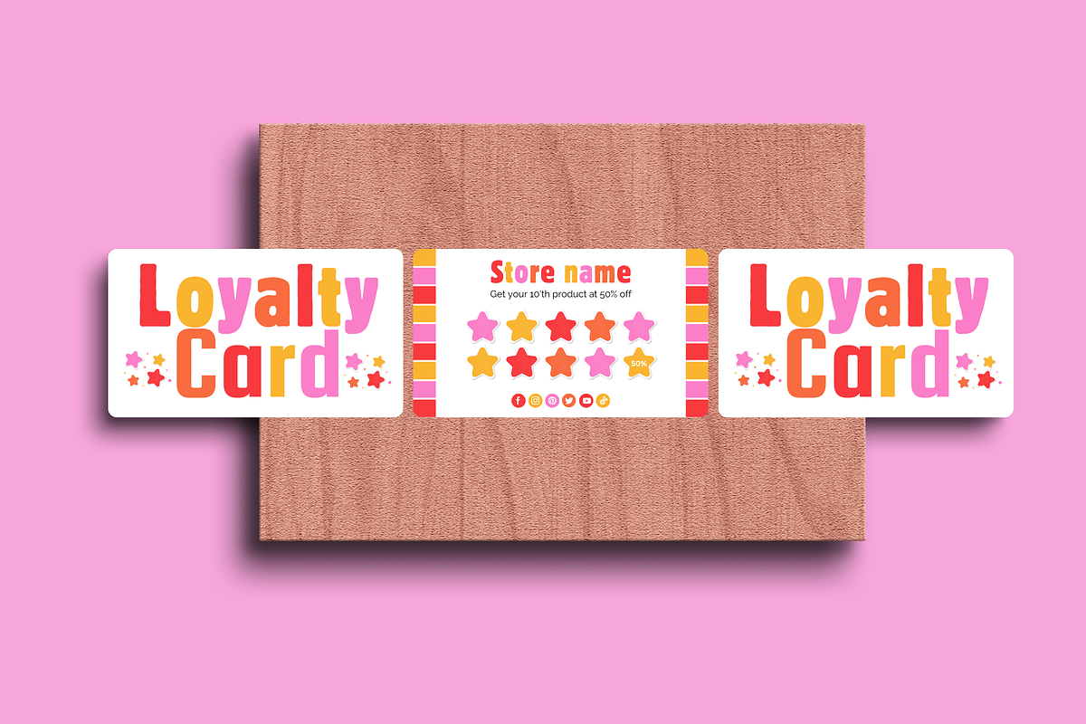 Colorful Loyalty Card Template, a Business Card Template by SunshineStudioBoutique (Photo 6 of 11)