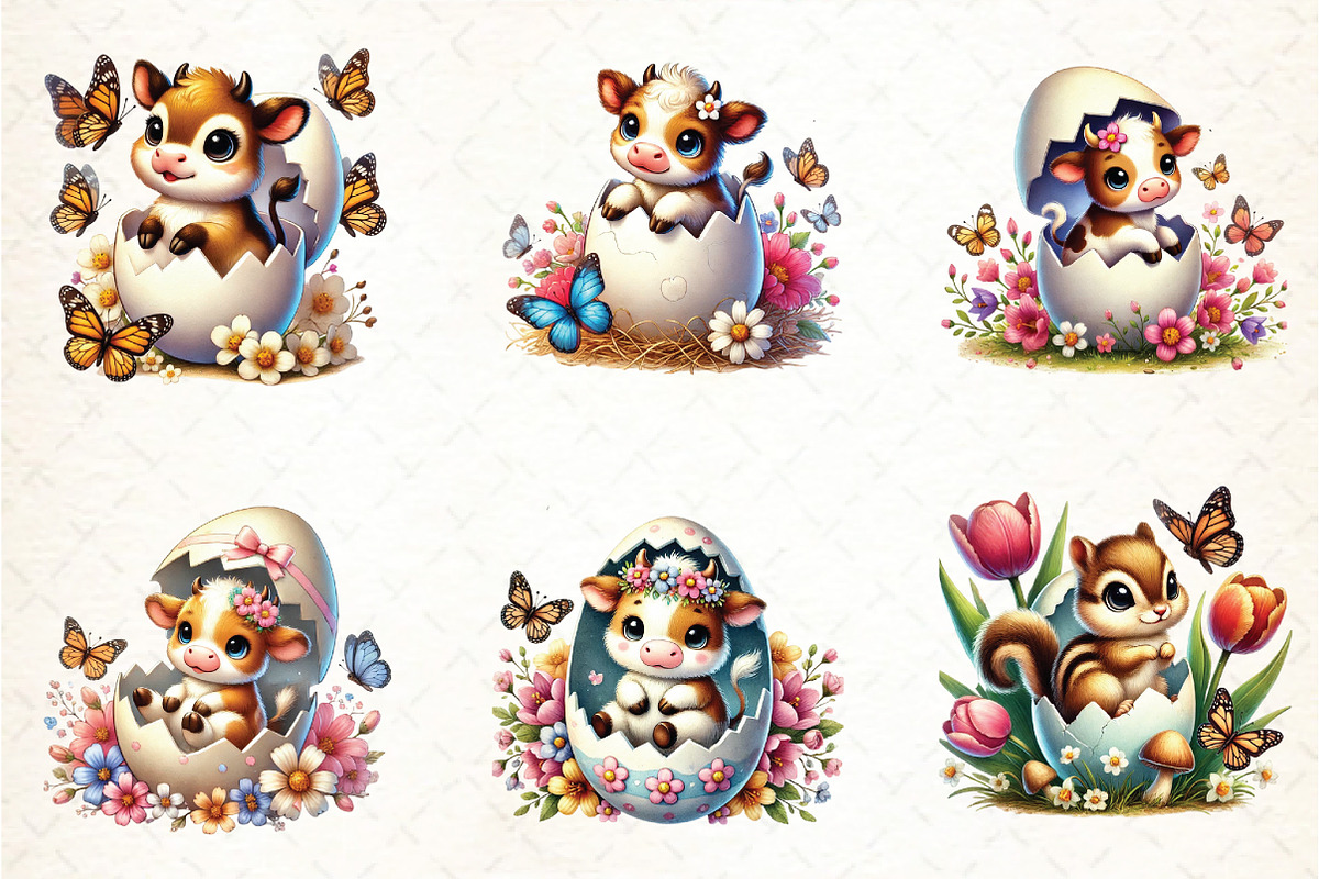Easter Animal Sublimation Clipart, an Animal Illustration by DreamCafeArt (Photo 2 of 4)