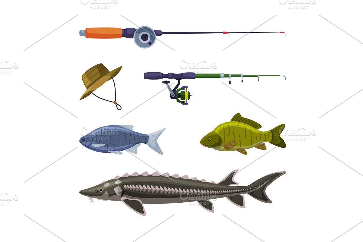 Fishing with River or Freshwater, an Animal Illustration by TopVectors