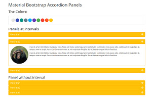 Material Bootstrap Accordion Panels