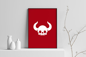 Skull Horn Bull Logo