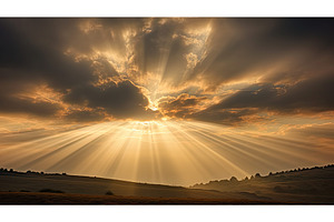 glow sun rays through clouds ai, a Nature Photo by pikepicture