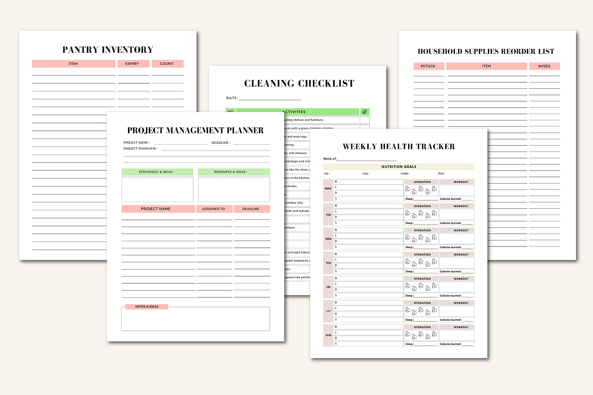 House Management Mega Binder, a Stationery Template by Designmela01