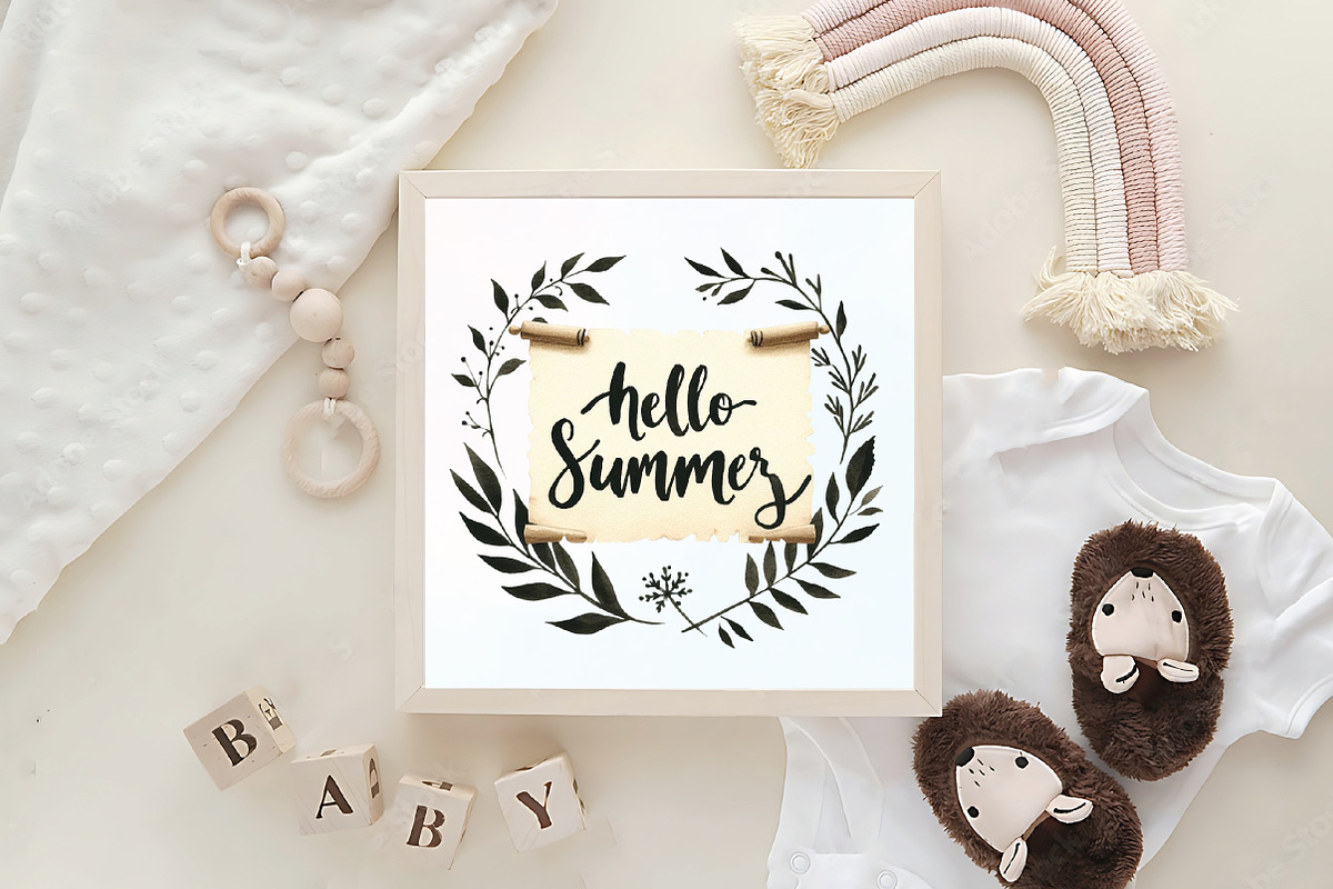 Ivory and Black Hello Summer Clipart, an Illustration by CraftArtStudio (Photo 6 of 6)