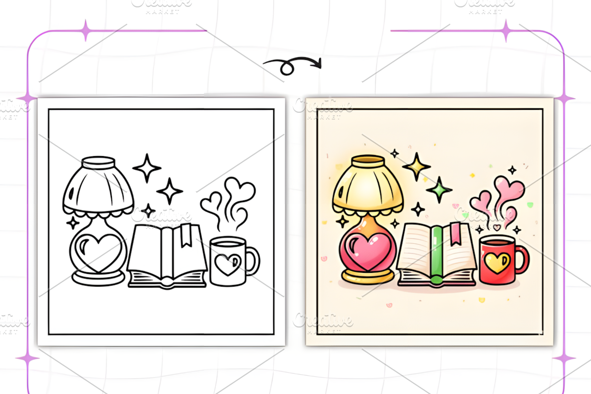 Cozy Girly Coloring Pages Bold and E, a Decorative Illustration by Ink Gallery (Photo 7 of 9)