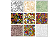 Stylish Steampunk birds and flowers, a Pattern Graphic by Julia_Snegireva (Thumbnail 5 of 6)
