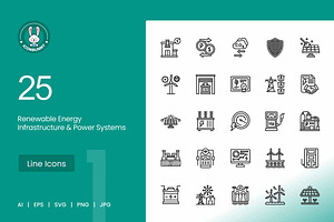 Renewable Energy Infrastructure icon, an Outline Icon by IconBunny