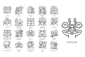 Family psychological problem icons, a Healthcare Illustration by Vector Tradition