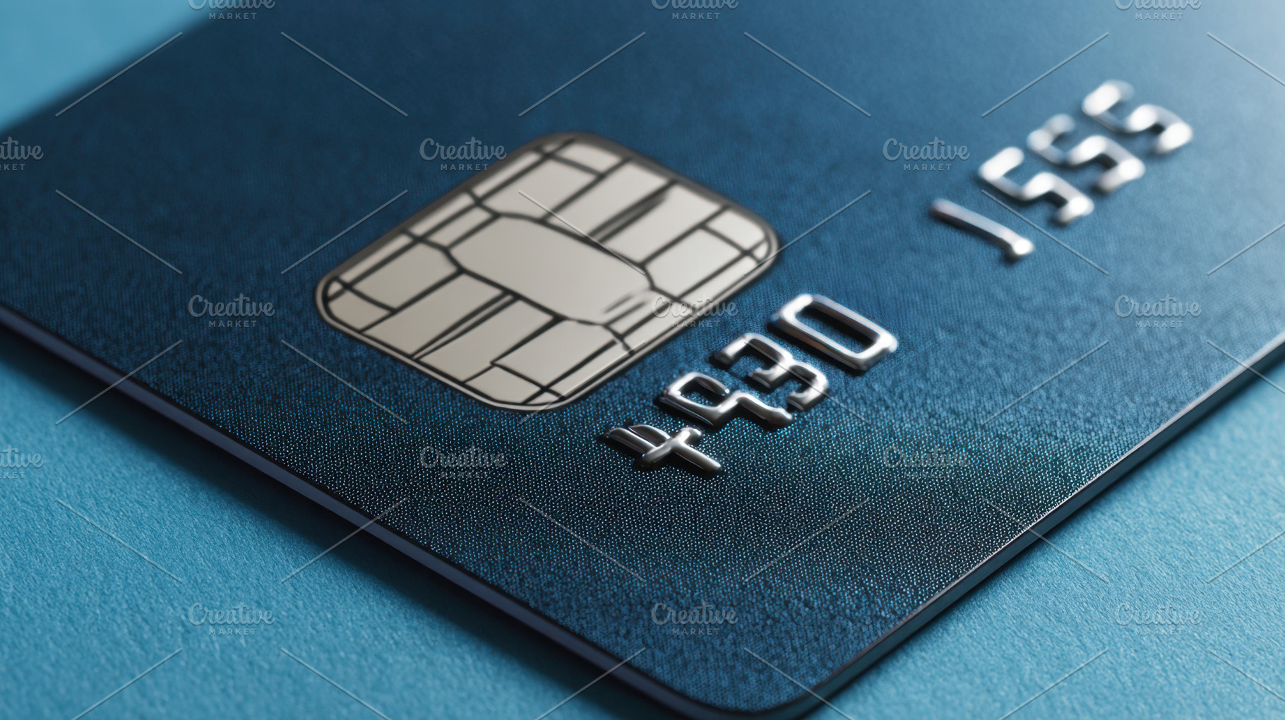 Bank card on blue background, a Photo by Beautiful things