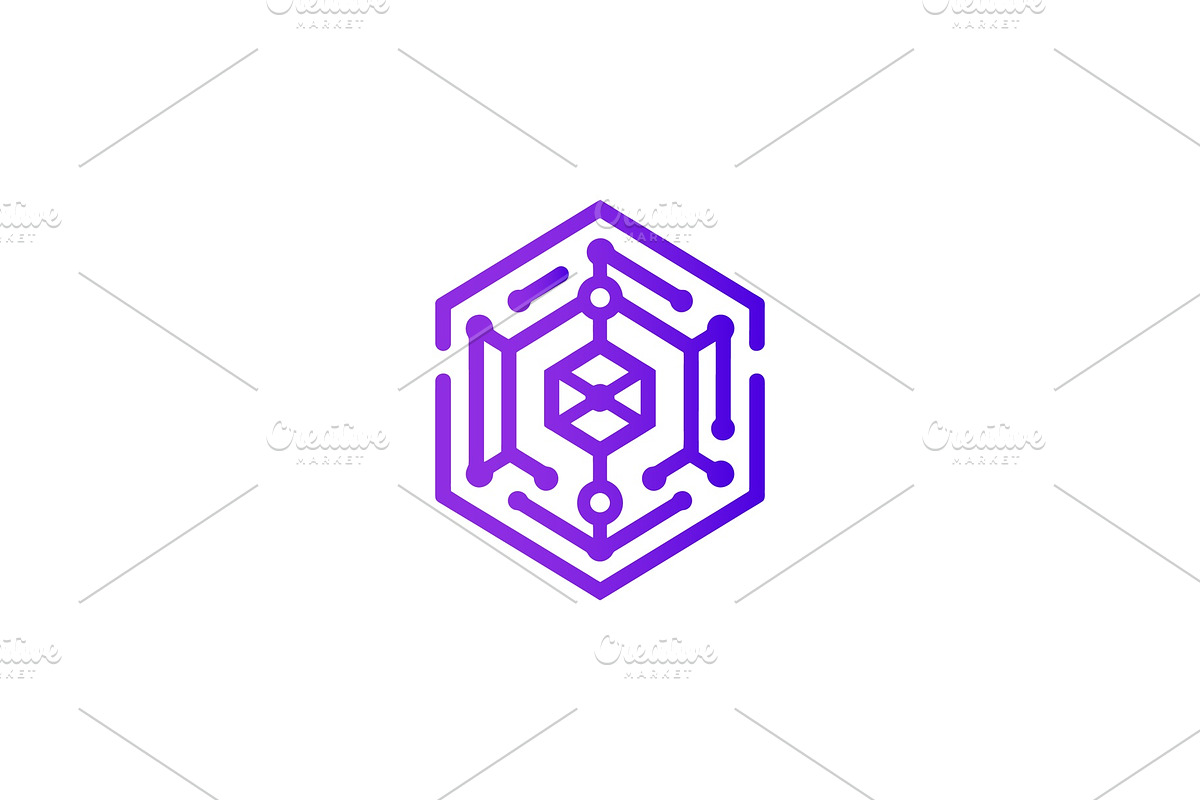 Geometric Hexagonal Blockchain Logo, a Branding & Logo Template by Vectorium Studio (Photo 1 of 9)