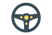 Steering Wheel Flat Icon, a Duotone Icon by Pexelpy (Thumbnail 1 of 2)