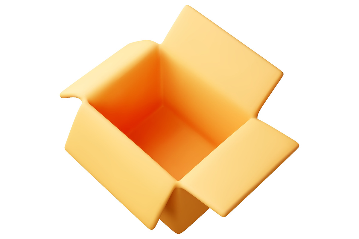 Open empty cardboard box with flaps, an Object Illustration by Abscent (Photo 2 of 3)