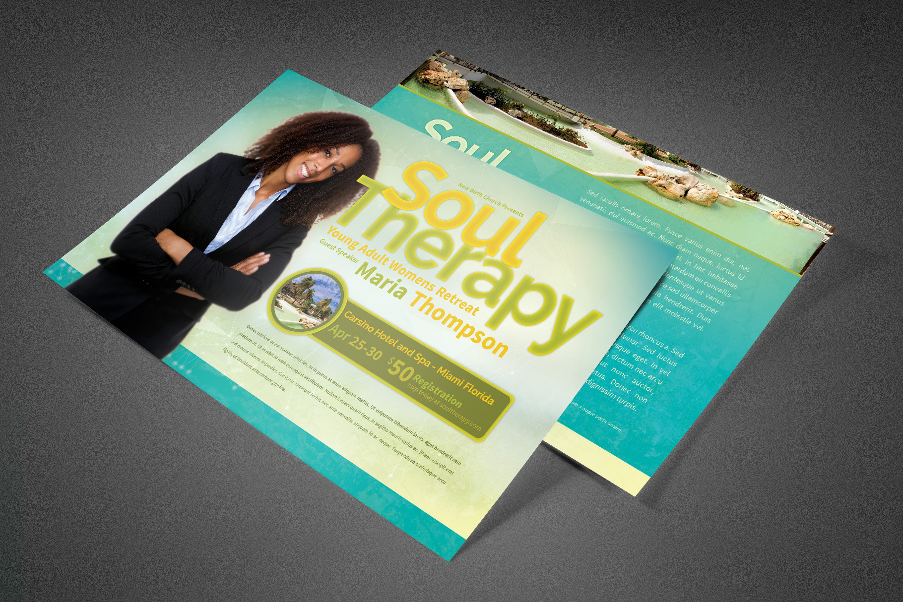 Soul Therapy Church Postcard, a Card Template by loswl