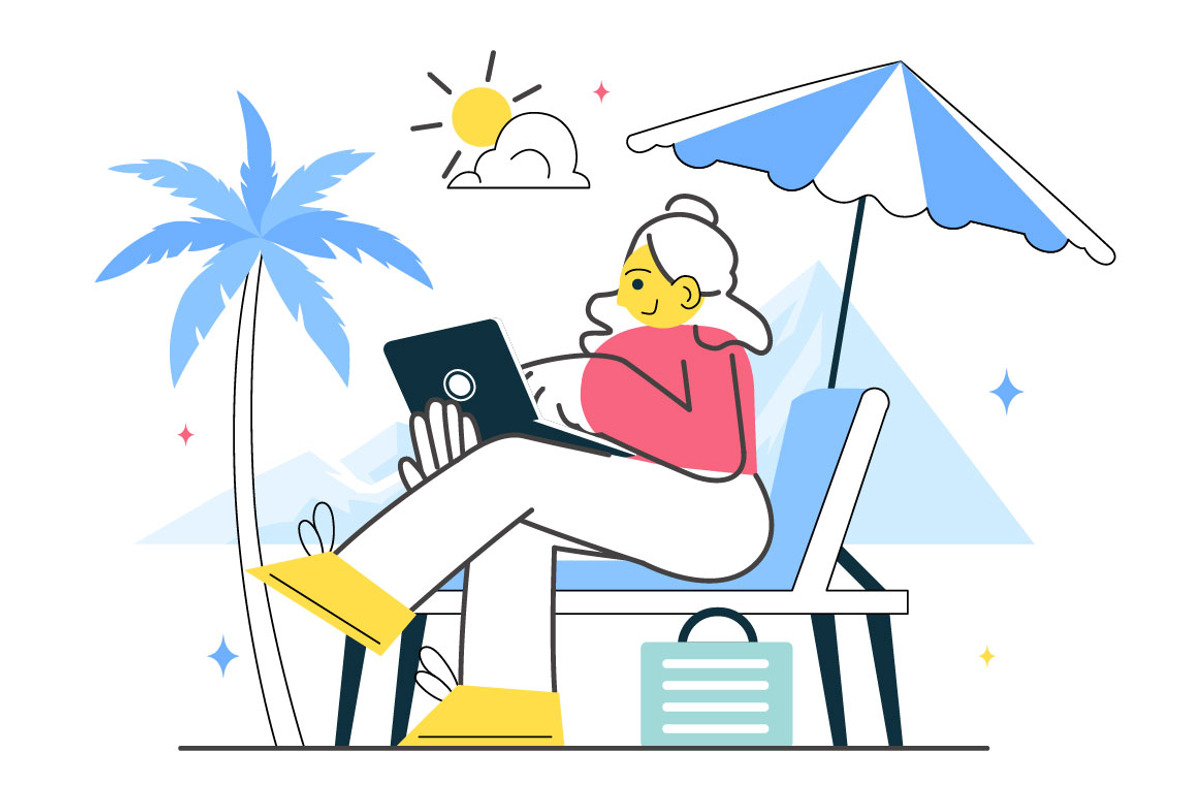 10 Digital Nomad Lifestyle Vector, a Work Illustration by denayunebgt (Photo 4 of 4)