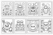 Cute Kawaii Coloring Pages, a Decorative Illustration by Design Station (Thumbnail 3 of 3)