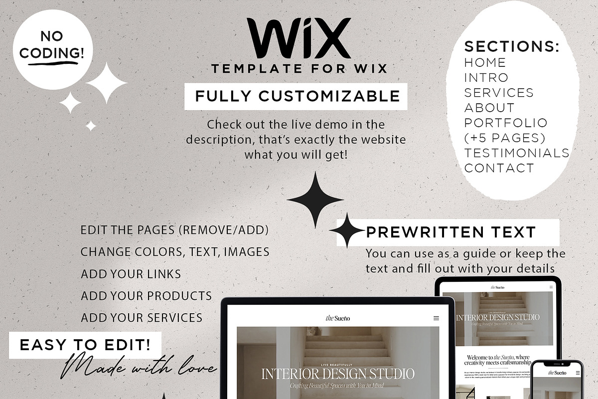 Wix Interior Designer Template, a Wix Template by Pastel Flush Studio (Photo 7 of 7)
