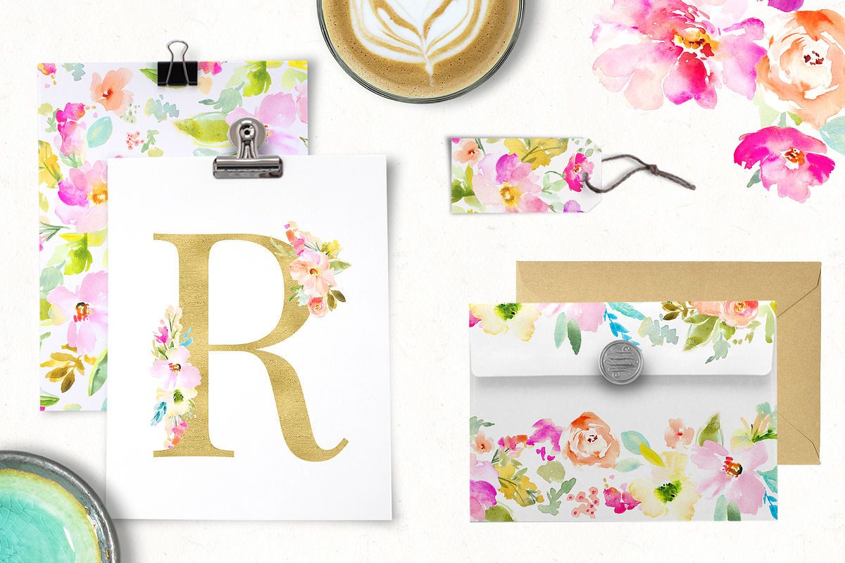 Gemma Watercolor Clip Art Set, an Illustration by Angie Makes (Photo 3 of 6)