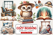 Cozy Reading Clipart, an Illustration by RobertsArt (Thumbnail 1 of 7)