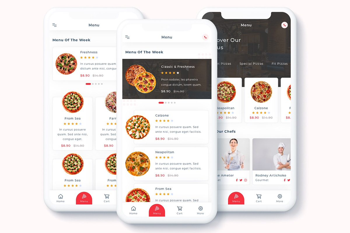 Denrit - Pizza Delivery App UI Kit, an App Template by Betush (Photo 3 of 6)