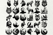 Wolf SVG Bundle. Howling Wolf, an Animal Illustration by DENIDigitalArtSudio (Thumbnail 2 of 8)