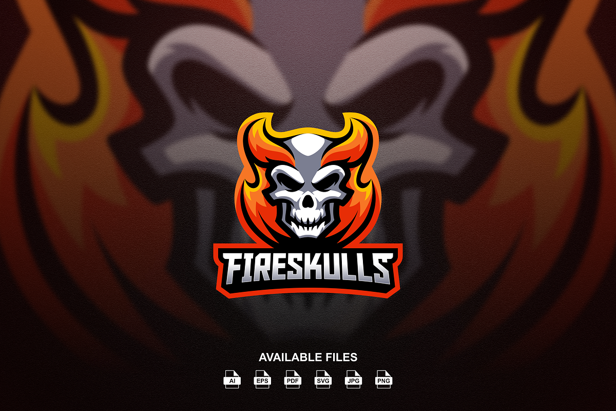Fire Skull Logo Template, a Design Template by artchiles_design