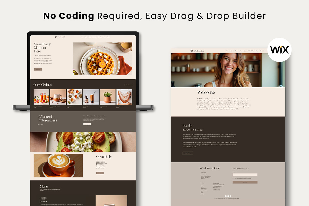 Restaurant, Cafe Wix Website, a Wix Template by Sky Dore Design (Photo 11 of 13)